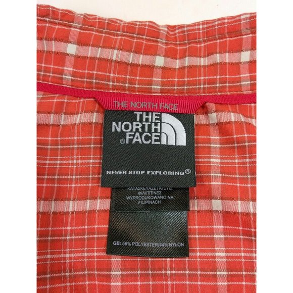 The North Face Mens Short Sleeve Button Down Orange Texture Outdoor Shirt Small - Picture 5 of 11